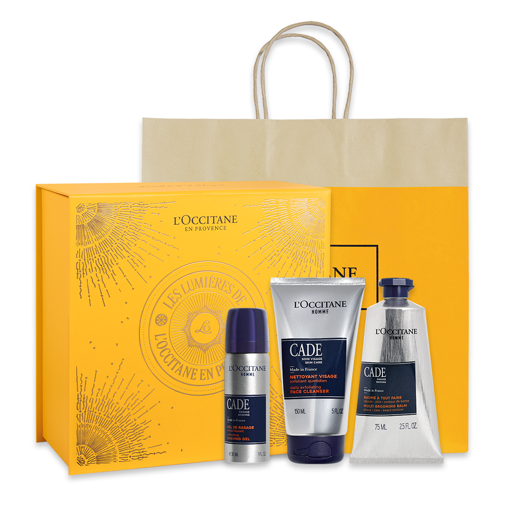 Presente com Rotina de Cuidados Faciais Cade: Limpeza, Barbear e Bálsamo